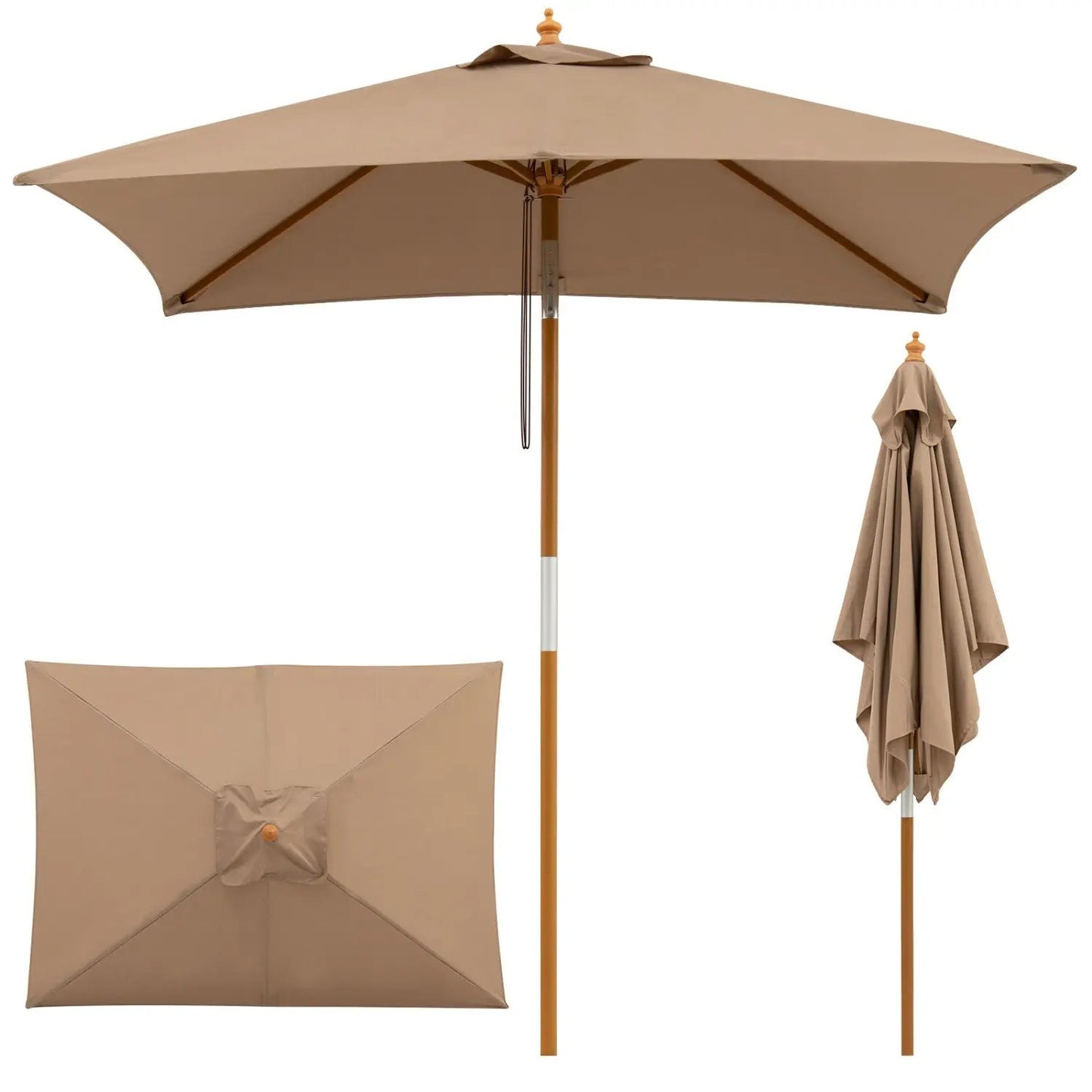 Rectangular Patio Umbrella 7ft Adjustable Tilt