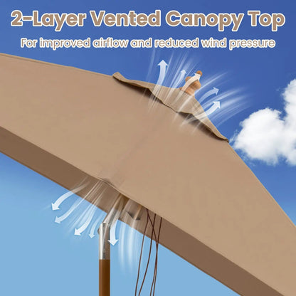 Rectangular Patio Umbrella 7ft Adjustable Tilt
