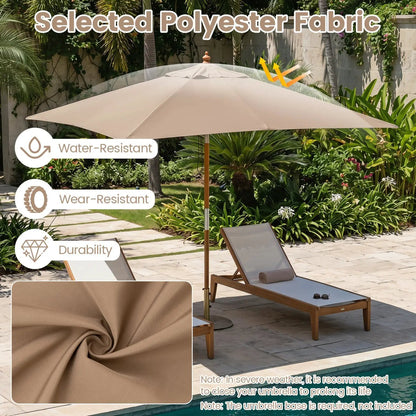 Rectangular Patio Umbrella 7ft Adjustable Tilt