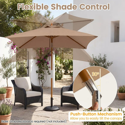Rectangular Patio Umbrella 7ft Adjustable Tilt