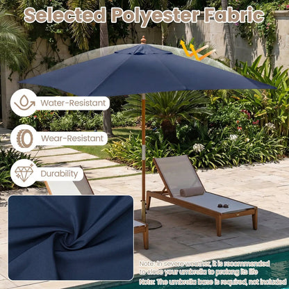 Rectangular Patio Umbrella 7ft Adjustable Tilt