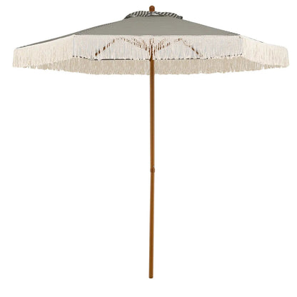 Boho Fringe Patio Umbrella with Tassel Canopy