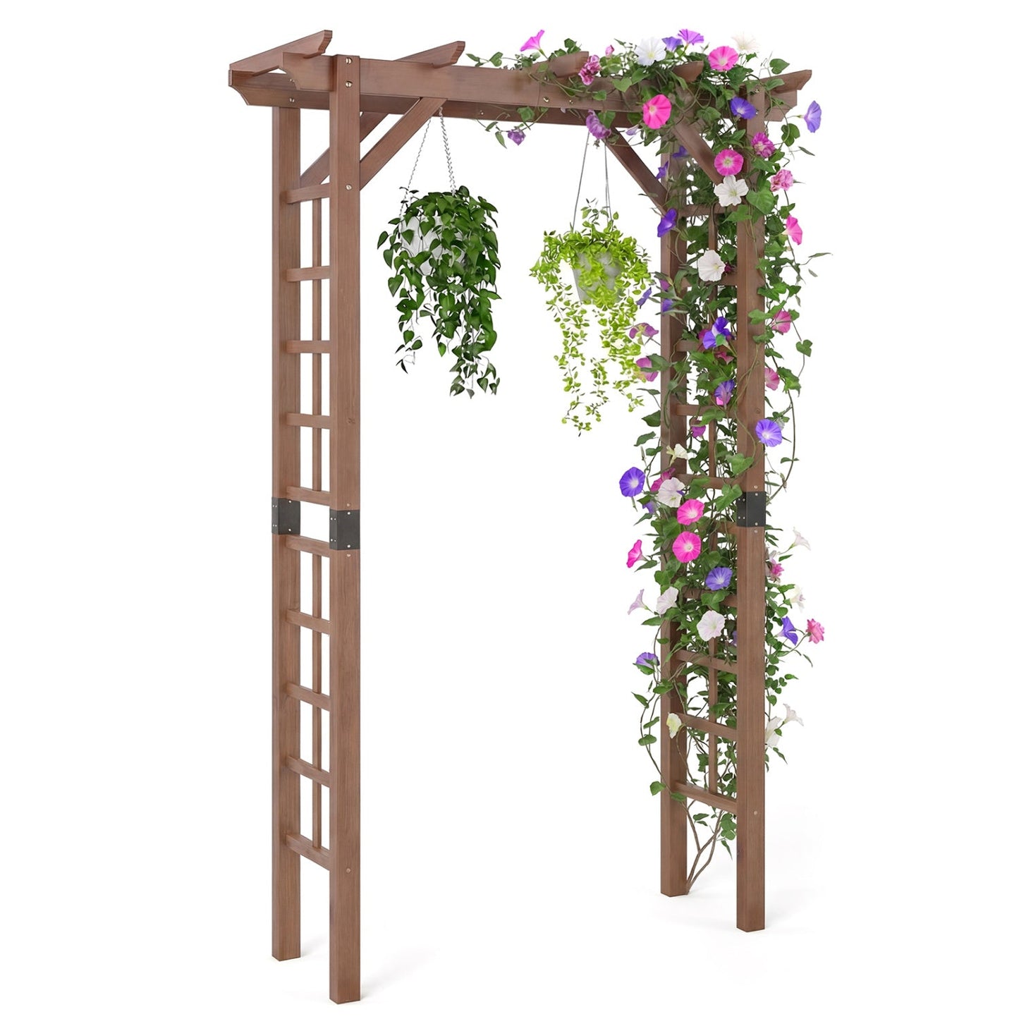7 Ft Garden Arch Wooden Arbor for Climbing Plants