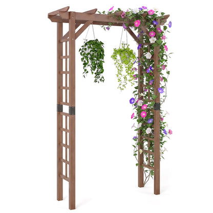 7 Ft Garden Arch Wooden Arbor for Climbing Plants