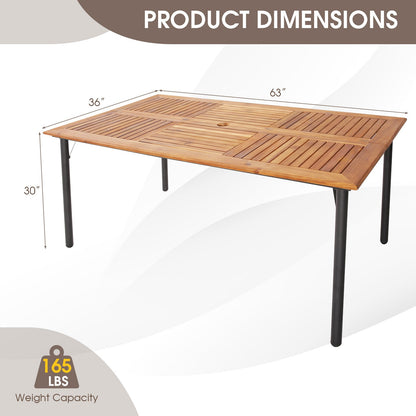 Juego de comedor para exteriores de 5/7 piezas con mesa de madera de acacia - 6 piezas +