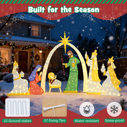 7-Piece lighted nativity scene with 310 warm white LEDs for outdoor yard DirectDeals on Tampa Home & Garden Store