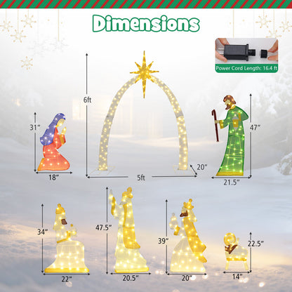7-Piece Lighted Nativity Scene with 310 Warm White LEDs DirectDeals Nativity Sets on Tampa Home & Garden Store