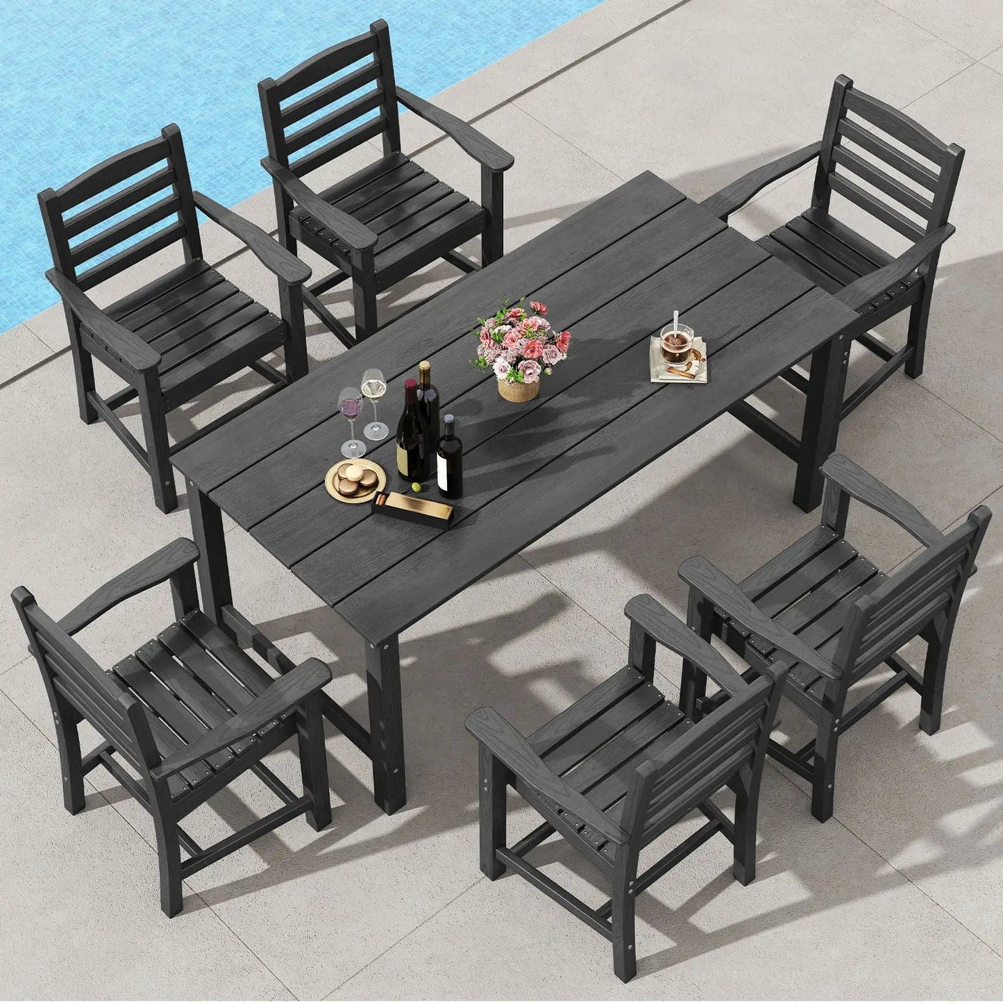 Dining Chairs Set of 2 Rubber Wood and Backrest