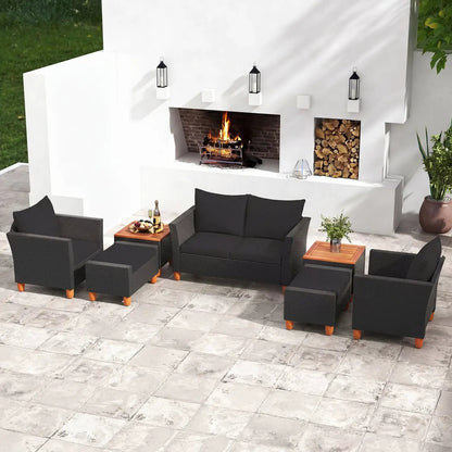 7-Piece Patio Set With Cushions and Storage Table