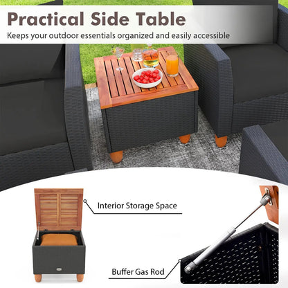7-Piece Patio Set With Cushions and Storage Table