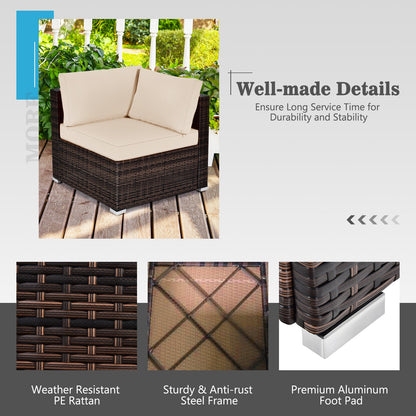 Juego de muebles de patio de 7 piezas con mesa de hoguera de gas propano de 35 pulgadas y 50 000 BTU y cubierta impermeable para la hoguera - Beige