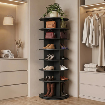 7-Tier Rotating Shoe Rack Tower with Spin
