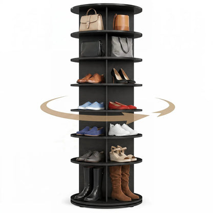 7-Tier Rotating Shoe Rack Tower with Spin