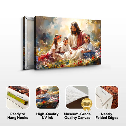 Canvas Jesus With Children Faith Wall Art IX Crafting Canvas by Tailored Canvases on Tampa Home & Garden Store