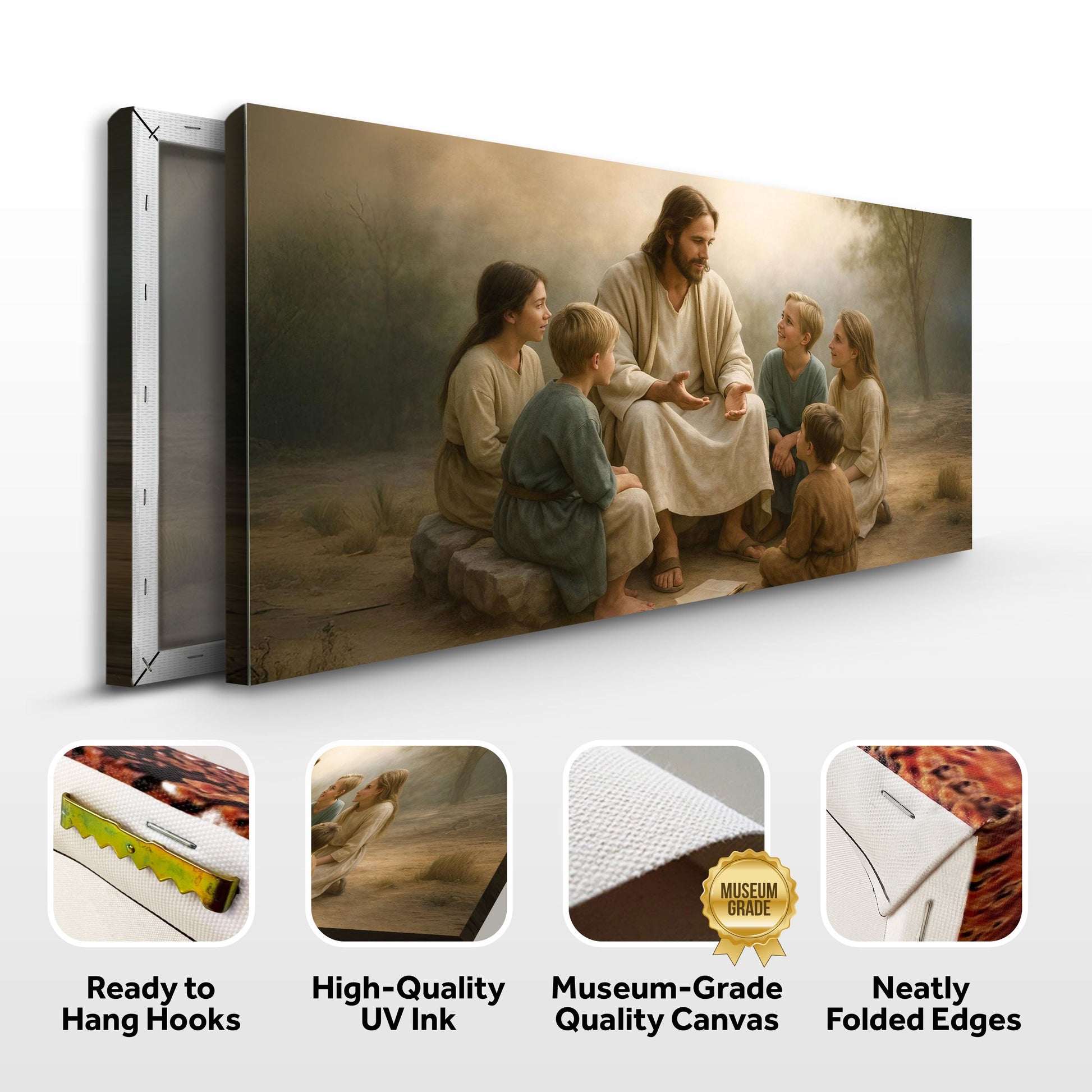 Jesus with Children Faith Wall Art III canvas Tailored Canvases warm sepia scene on crafting canvas on Tampa Home & Garden Store
