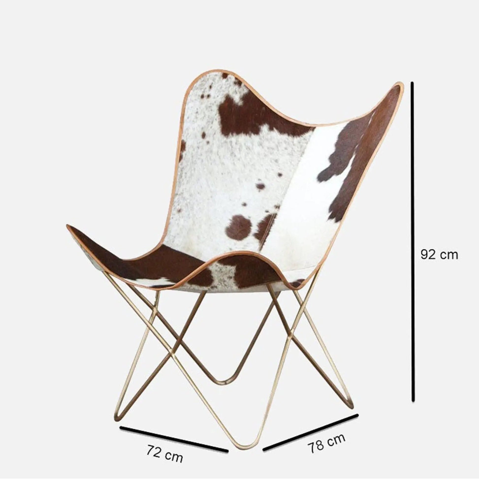 Swiss Butterfly Chair by Classy Leather Bags with cowhide upholstery on Tampa Home & Garden Store