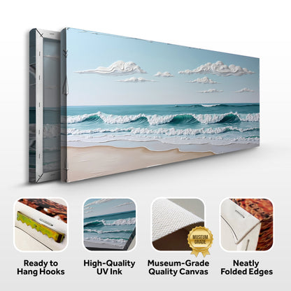 Canvas wall art Serene Ocean Wave Coastal Wall Art XI by Tailored Canvases in ocean blues on Tampa Home & Garden Store