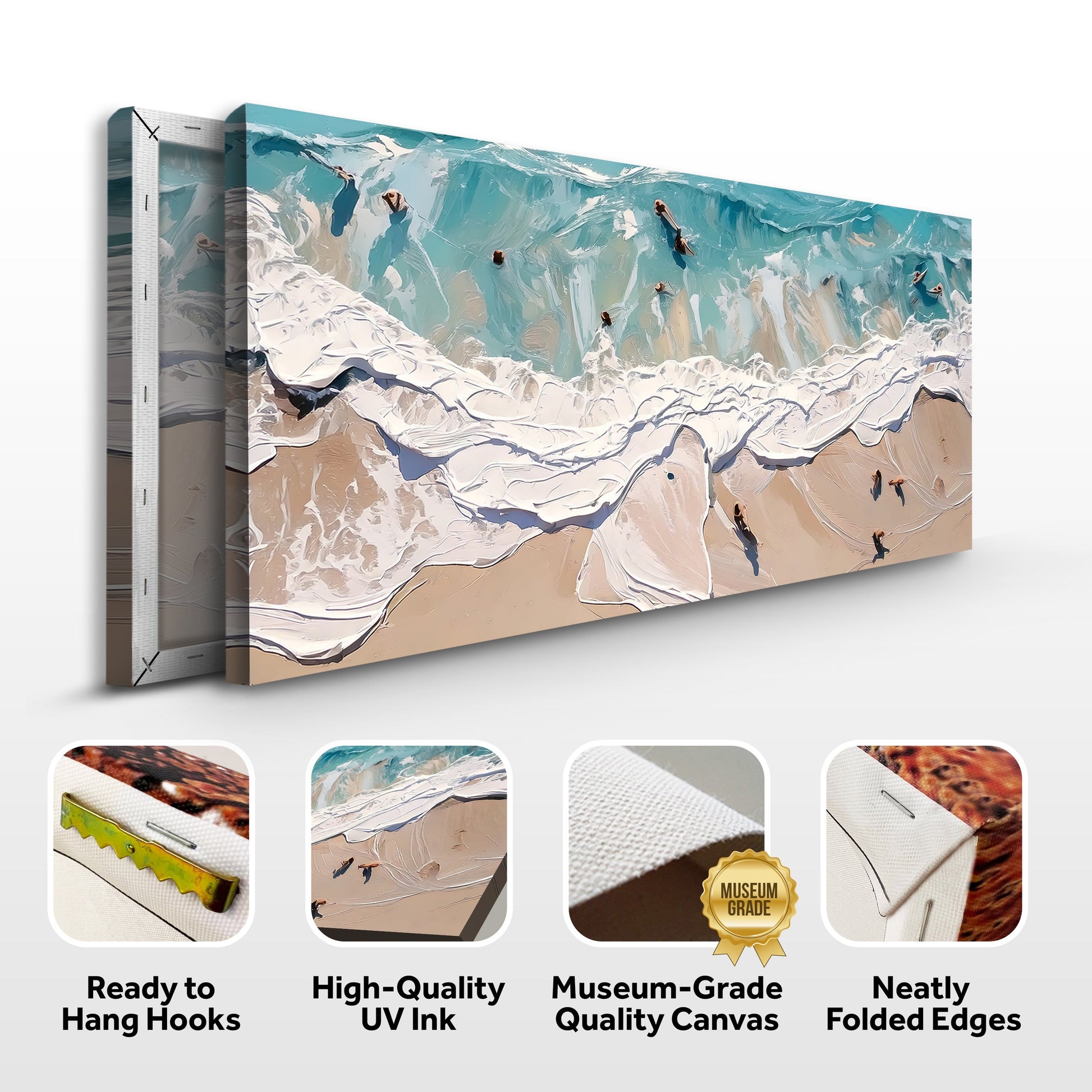 Beach Days Wall Art XV canvas two-panel seascape with turquoise waves on Tampa Home & Garden Store