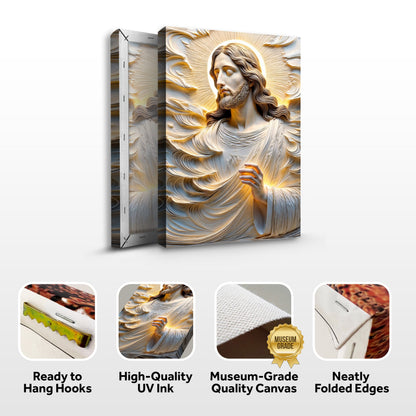 Faith Over Fear Sacred Serenity faith wall art canvas by Tailored Canvases, golden halo on Tampa Home & Garden Store