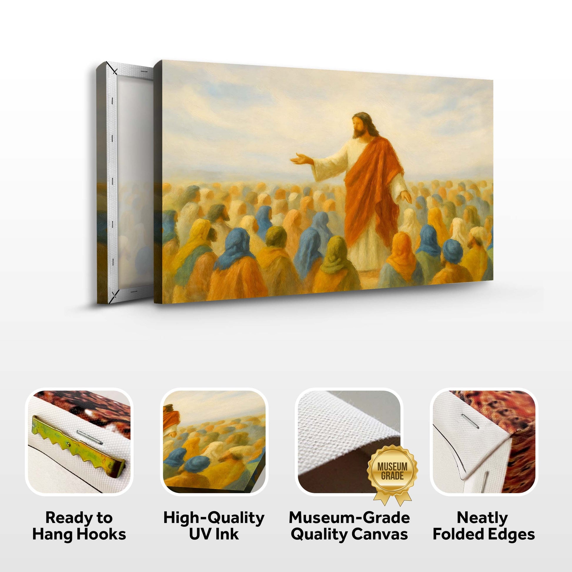 Jesus Speaking To Crowd Faith Wall Art II canvas by Tailored Canvases, Jesus among crowd on Tampa Home & Garden Store