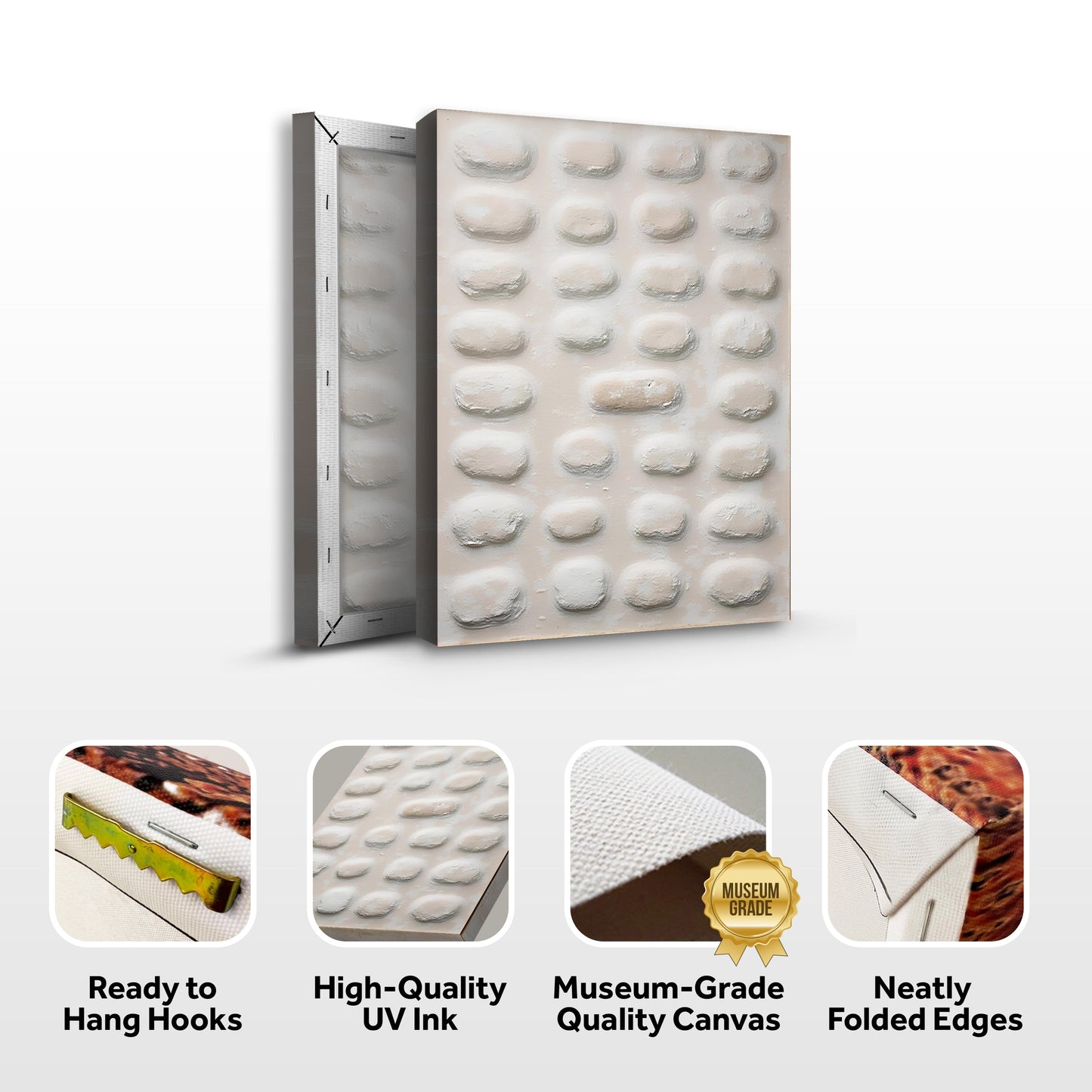 Abstract Minimalist Wall Art II canvas by Tailored Canvases with a beige raised bubble texture on Tampa Home & Garden Store