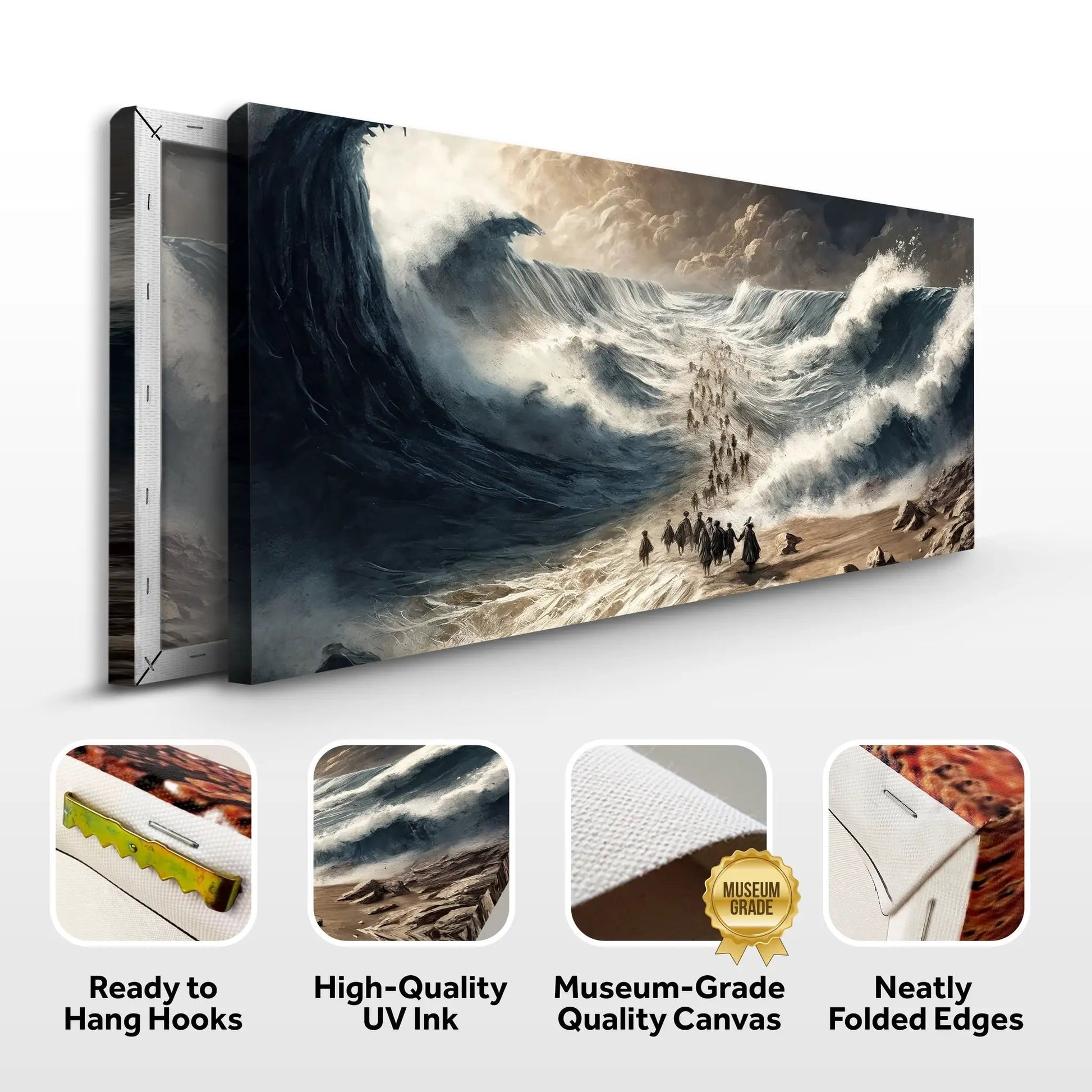 The Parting - Faith Wall Art IV canvas by Tailored Canvases featuring dramatic ocean waves on Tampa Home & Garden Store