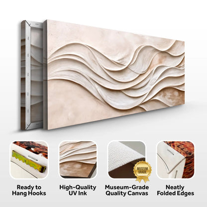 Modern Abstract Minimalist Wall Art XIII canvas by Tailored Canvases with beige wave texture on Tampa Home & Garden Store