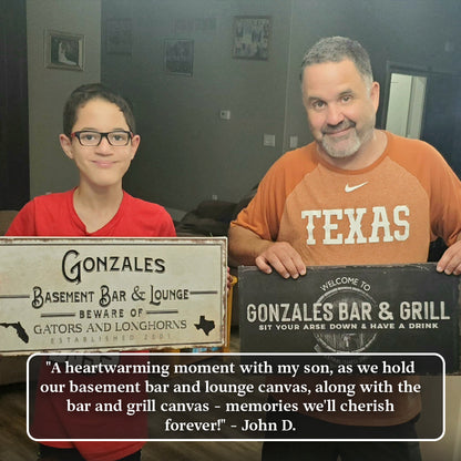 Basement Bar And Lounge Sign X canvas crafting sign by Tailored Canvases, vintage-style signs on Tampa Home & Garden Store
