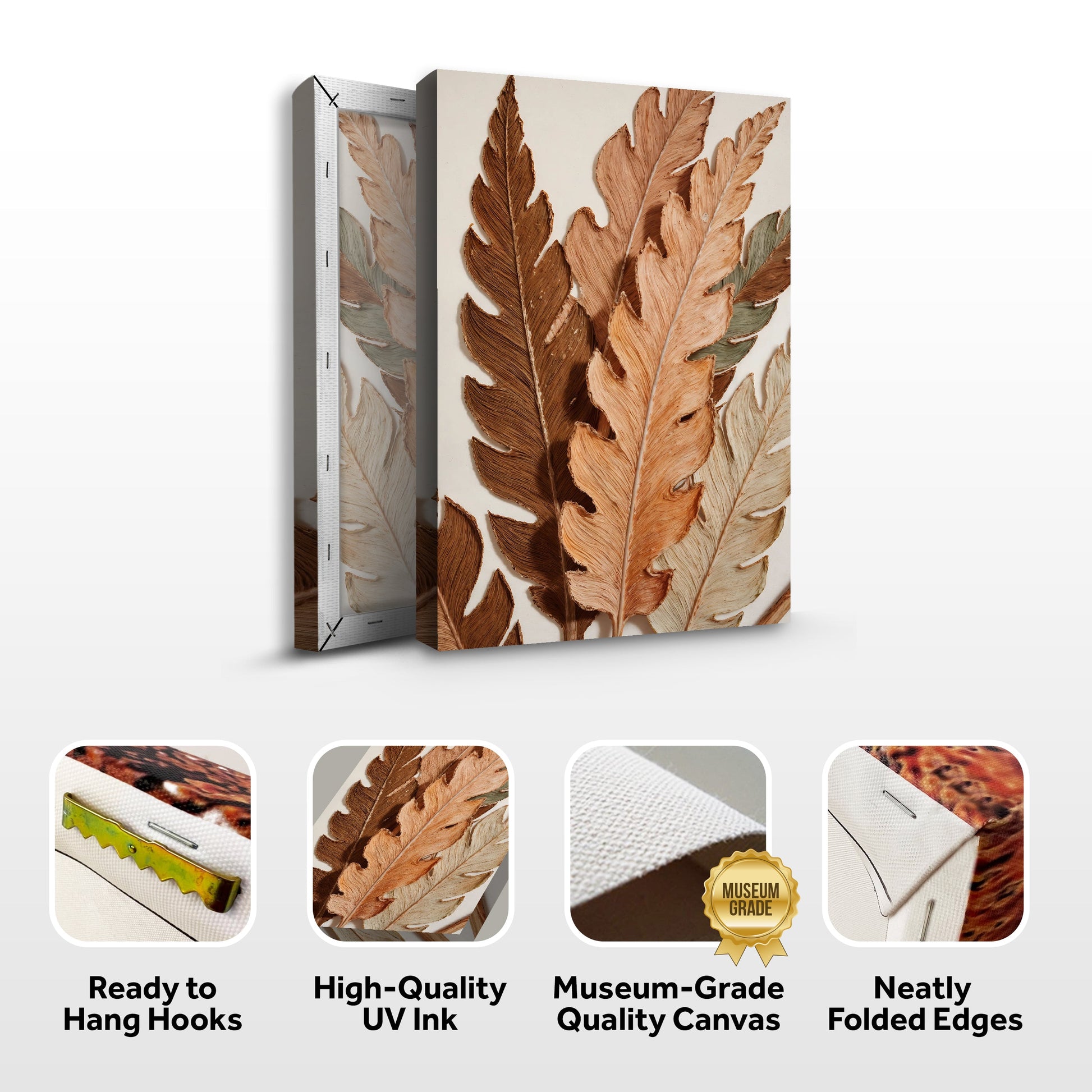 Abstract Autum Leaves Wall Art Crafting Canvas by Tailored Canvases with earthy brown leaves on Tampa Home & Garden Store
