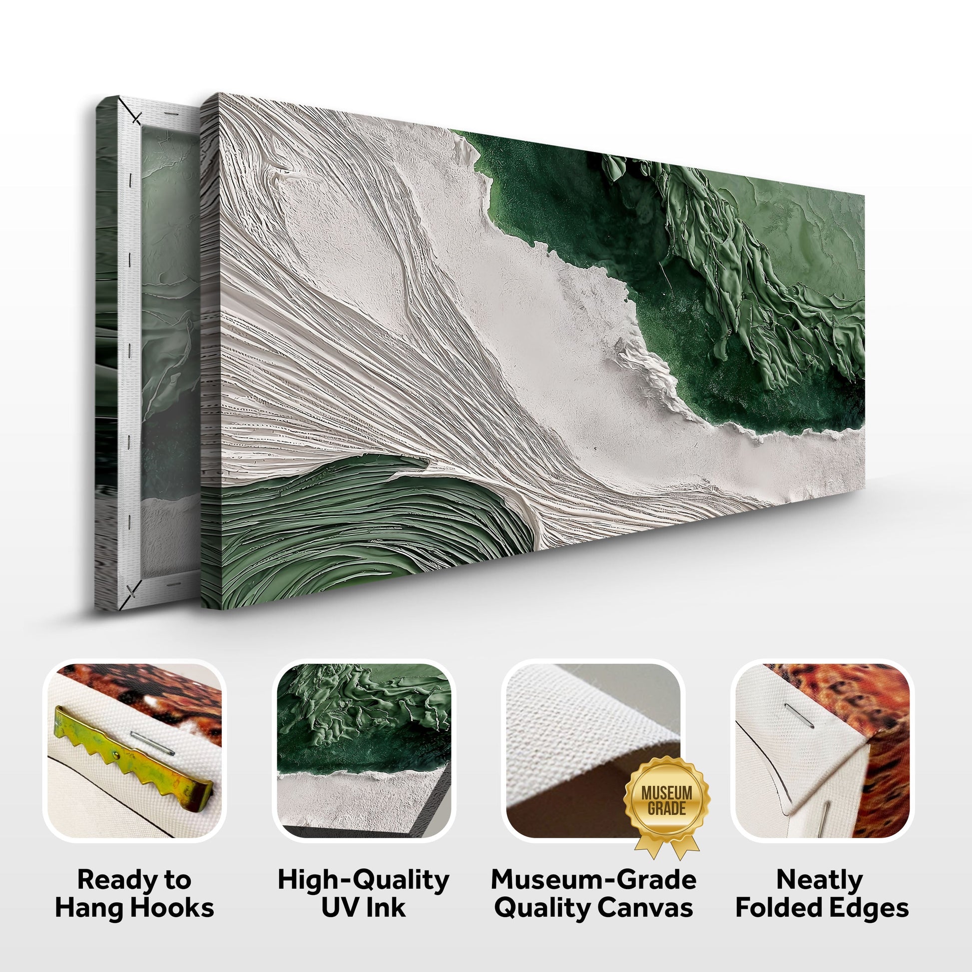 Green Rivers Abstract Wall Art II canvas by Tailored Canvases, green textured abstract design on Tampa Home & Garden Store