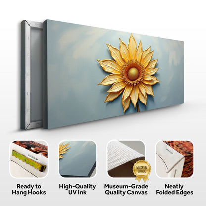 Canvas wall art Golden Dandelion Minimalist Abstract on blue background Tailored Canvases on Tampa Home & Garden Store