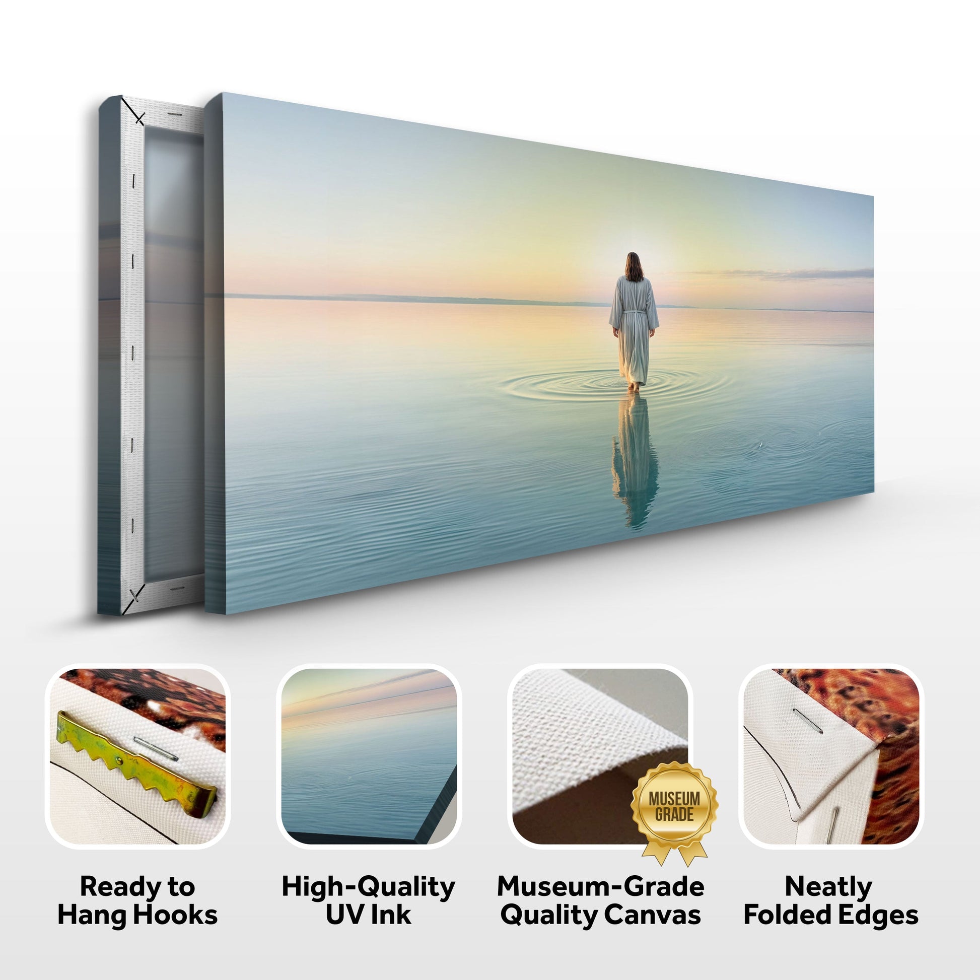 Reflections Faith Wall Art XVII canvas by Tailored Canvases, serene sunset over calm water on Tampa Home & Garden Store