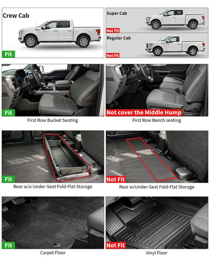 Umbrauto Custom Fit Floor Mats for Ford F-Series Super Duty Crew Cab, all-weather TPE front and rear mats on Tampa Home & Garden Store