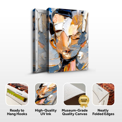 Beyond The Face Abstract Wall Art canvas Tailored Canvases blue and orange swirls on Tampa Home & Garden Store