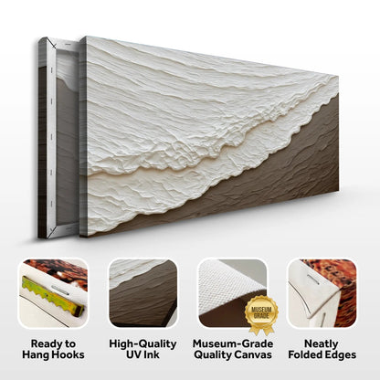 Waves Abstract Wall Art canvas by Tailored Canvases with white and beige wave texture on Tampa Home & Garden Store