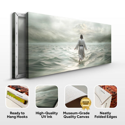 Walking on Water Faith Wall Art VIII canvas by Tailored Canvases, serene misty mountain scene on Tampa Home & Garden Store