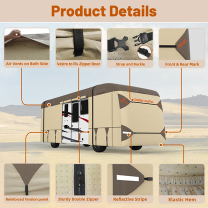 Umbrauto Class A RV Cover khaki, 7-layer windproof breathable motorhome cover on Tampa Home & Garden Store