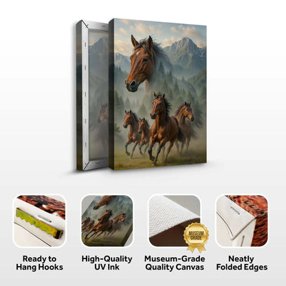 Galloping Horse Double Exposure Canvas Wall Art by Tailored Canvases with mountain backdrop on Tampa Home & Garden Store
