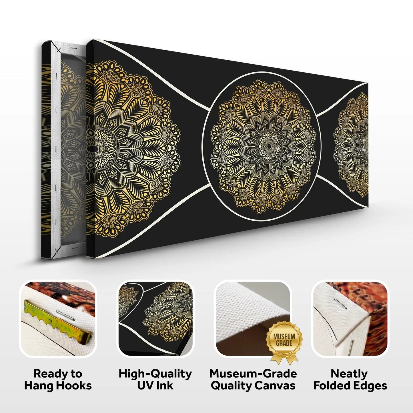 Gold Sacred Geometry Wall Art Canvas USA