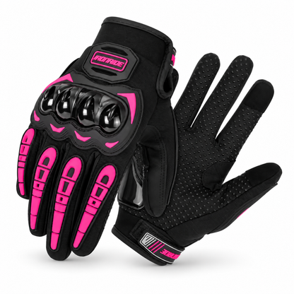 Summer Breathable Touch Screen Gloves black motorcycle gloves BikerZoneZ pink knuckle guard pair on Tampa Home & Garden Store