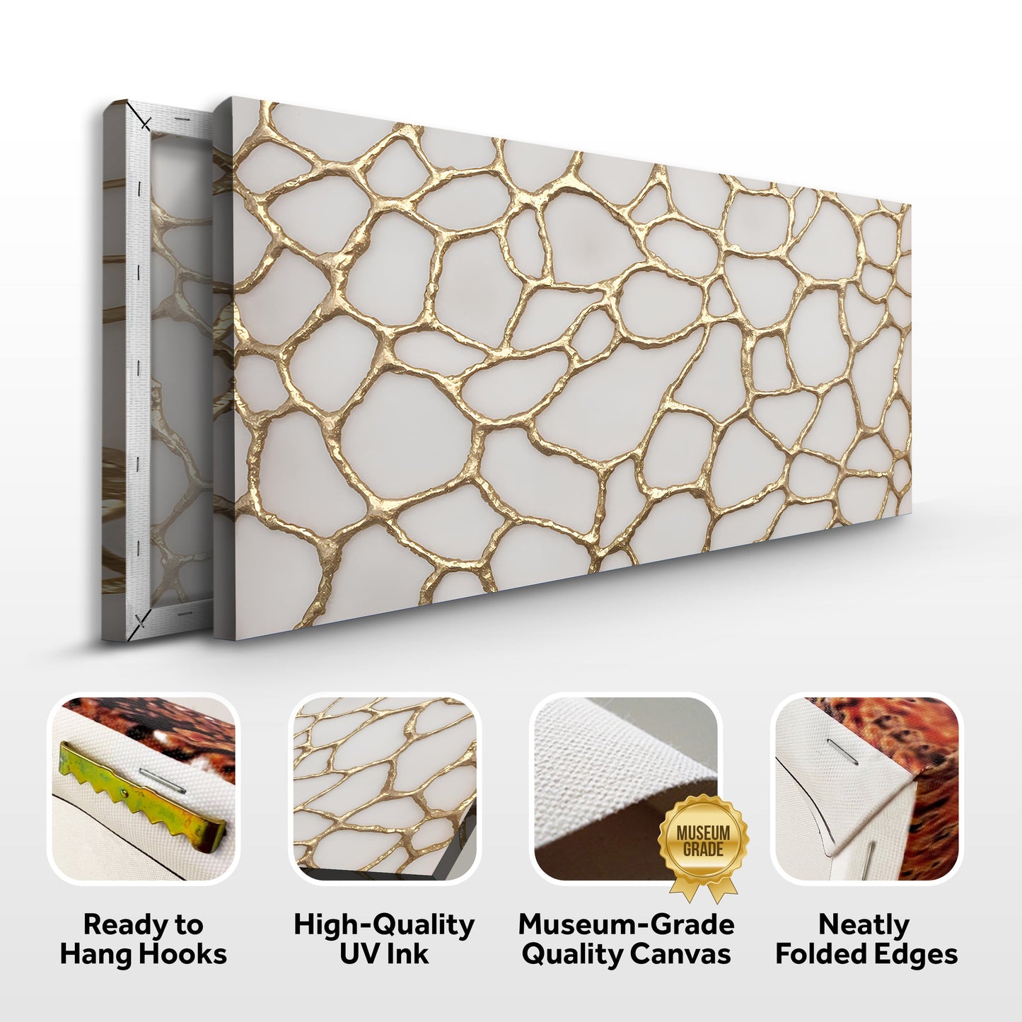 Golden Neurons Wall Art canvas with gold vein pattern by Tailored Canvases on Tampa Home & Garden Store