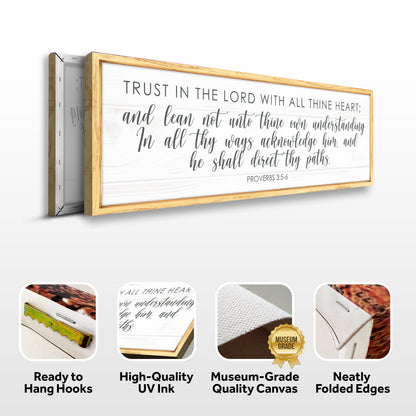 Proverbs 3:5-6 Faith Sign canvas framed in light wood by Tailored Canvases on Tampa Home & Garden Store