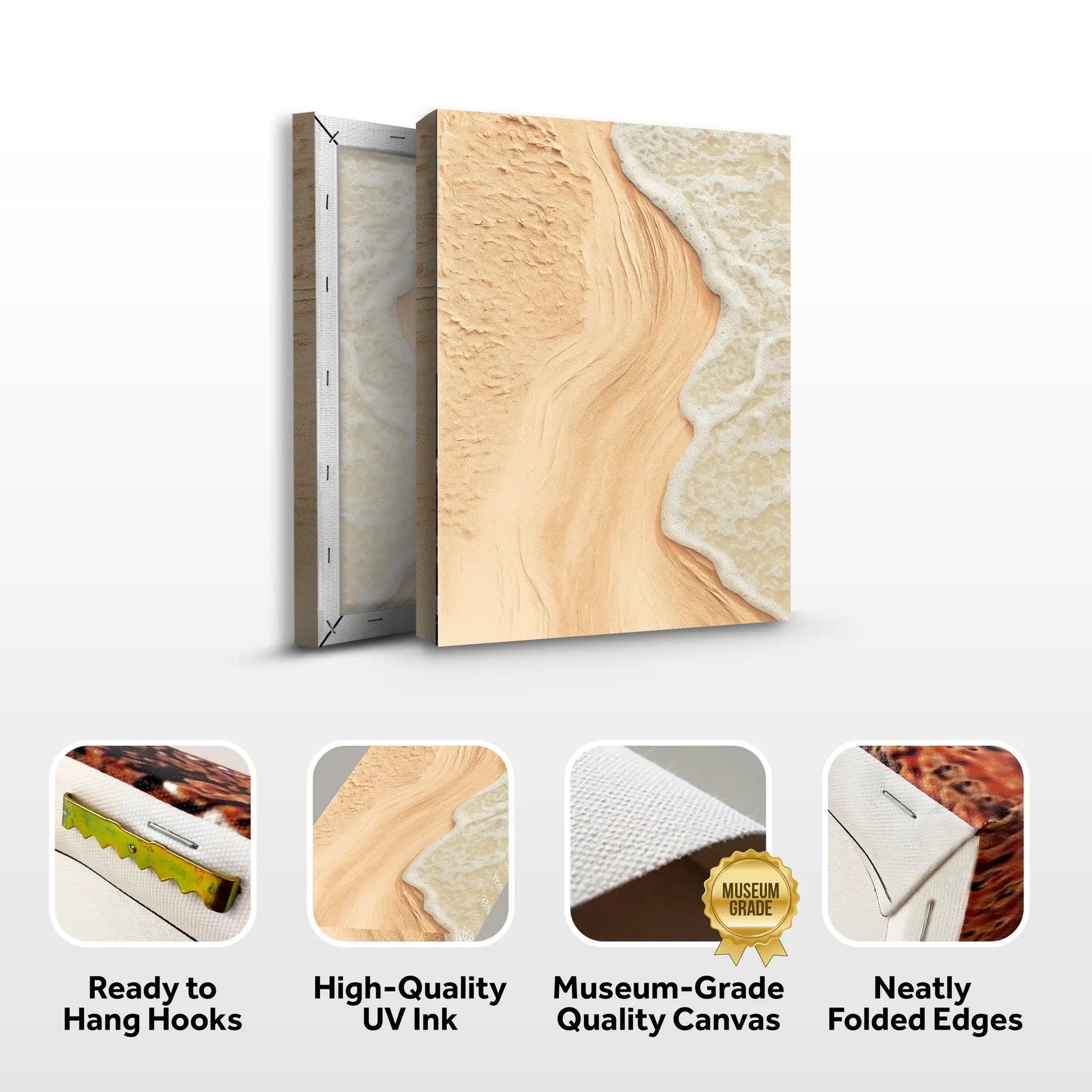Beige Beach Coastal Wall Art Canvas, 2-piece set by Tailored Canvases, crafting canvas on Tampa Home & Garden Store