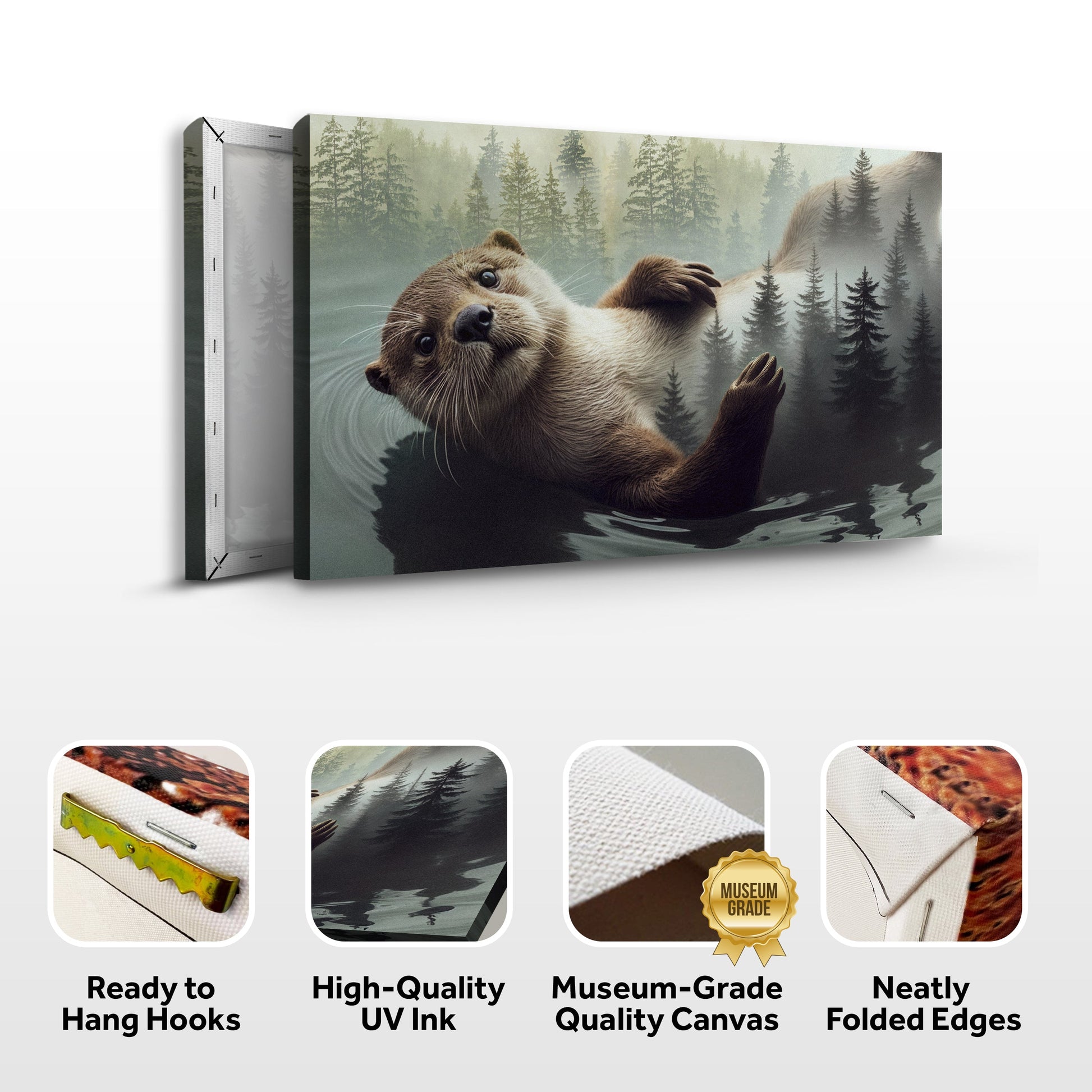 Otter Double Exposure Wall Art canvas by Tailored Canvases, forest scene on Tampa Home & Garden Store