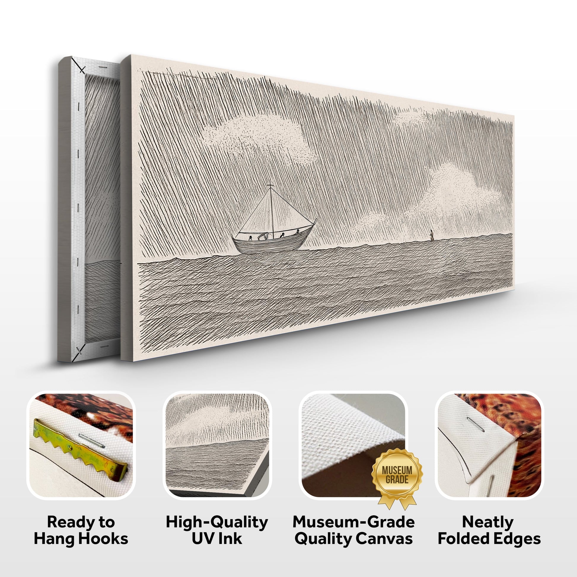 Jesus Walking On Water Faith Wall Art II canvas by Tailored Canvases, nautical boat scene on Tampa Home & Garden Store