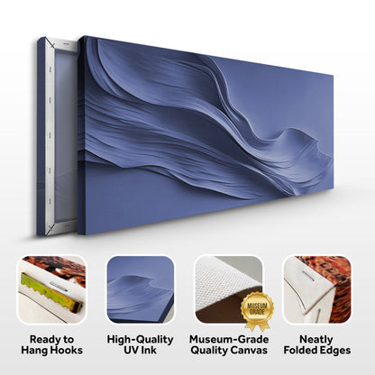 Midnight Navy Minimalist Wall Art canvas by Tailored Canvases with flowing wave design on Tampa Home & Garden Store