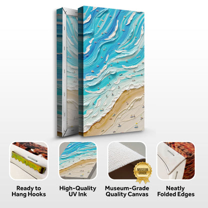 Beach Days Wall Art IV canvas set, 3-piece blue ocean wave artwork by Tailored Canvases on Tampa Home & Garden Store