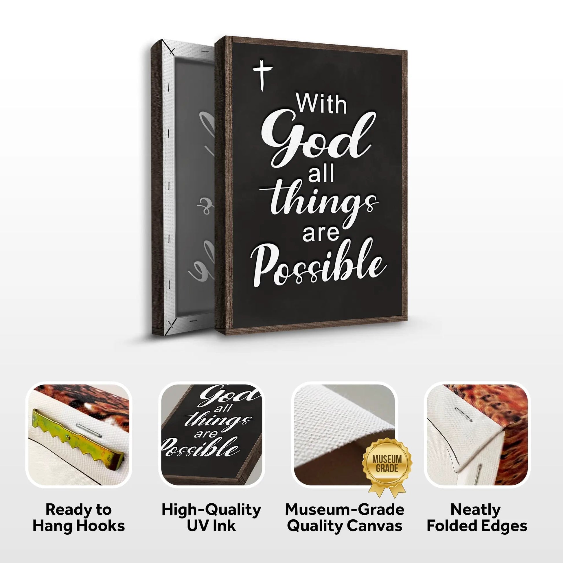 Canvas Faith Sign V Tailored Canvases blackboard canvas with script With God all things on Tampa Home & Garden Store