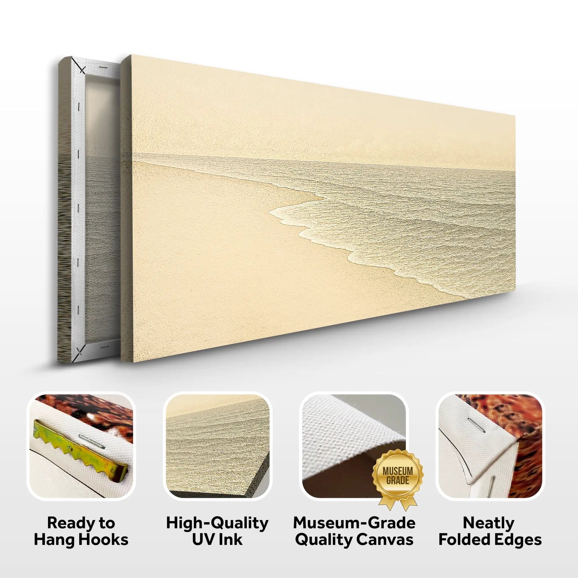 Beach Shoreline Coastal Wall Art III canvas by Tailored Canvases in warm sand tones on Tampa Home & Garden Store