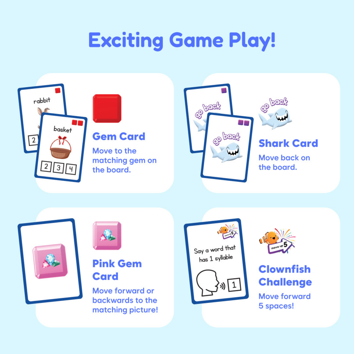 Squishyland Expansion Pack educational toys by The Fidget Games with gem and shark card art on Tampa Home & Garden Store